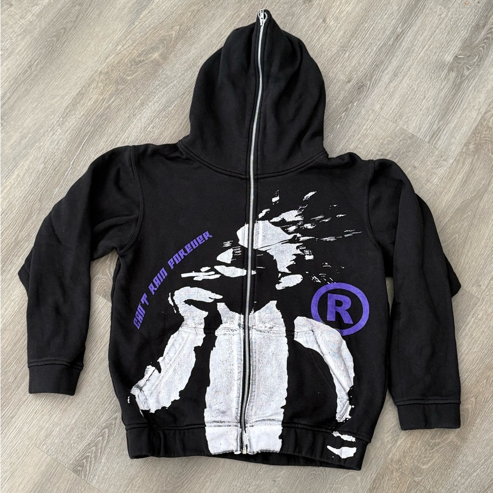 Can’t Rain Forever Limited Edition Men’s Black Full Zip Up Hoodie-M